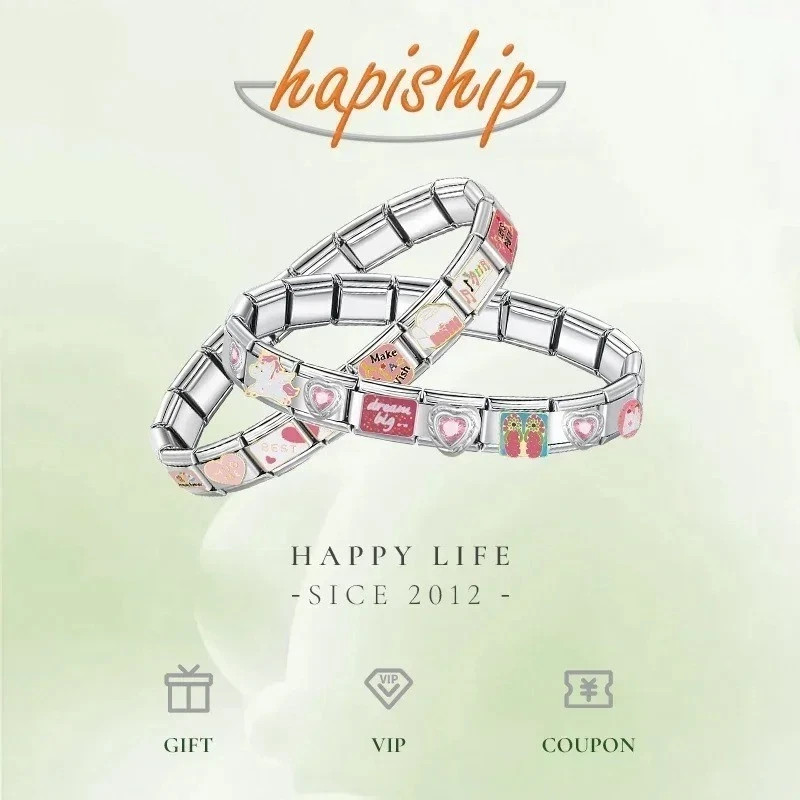 Stainless Steel Elastic Link Bracelet 9mm Classic Fashion Bangle for Women & Men