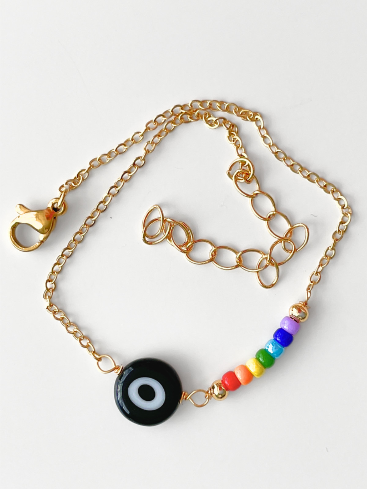 Turkish Lamp-Work Evil Eye Beaded Bracelet : Playful Protection!