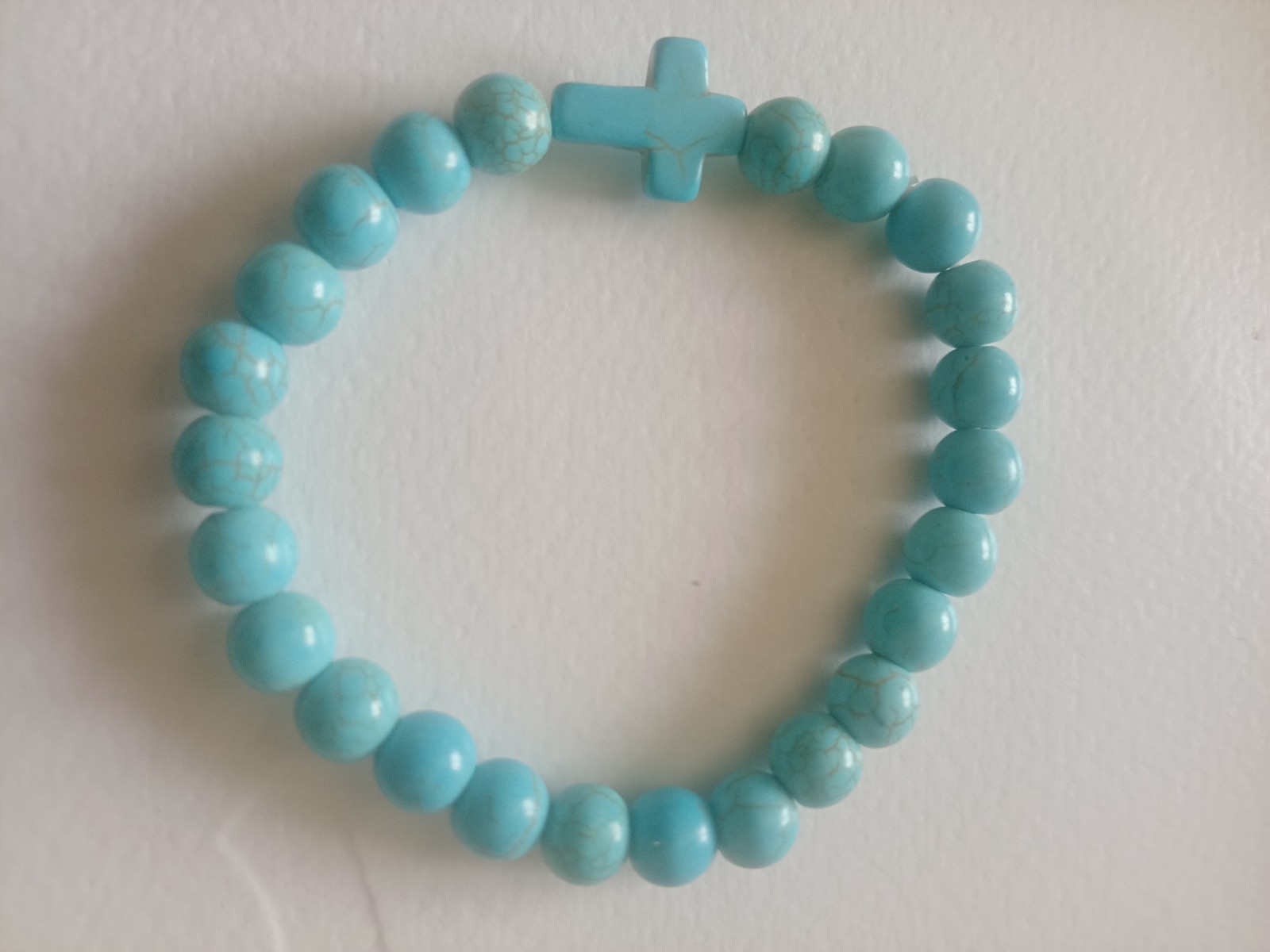 Turquoise Howlite Stretch Bracelet Beaded 6mm