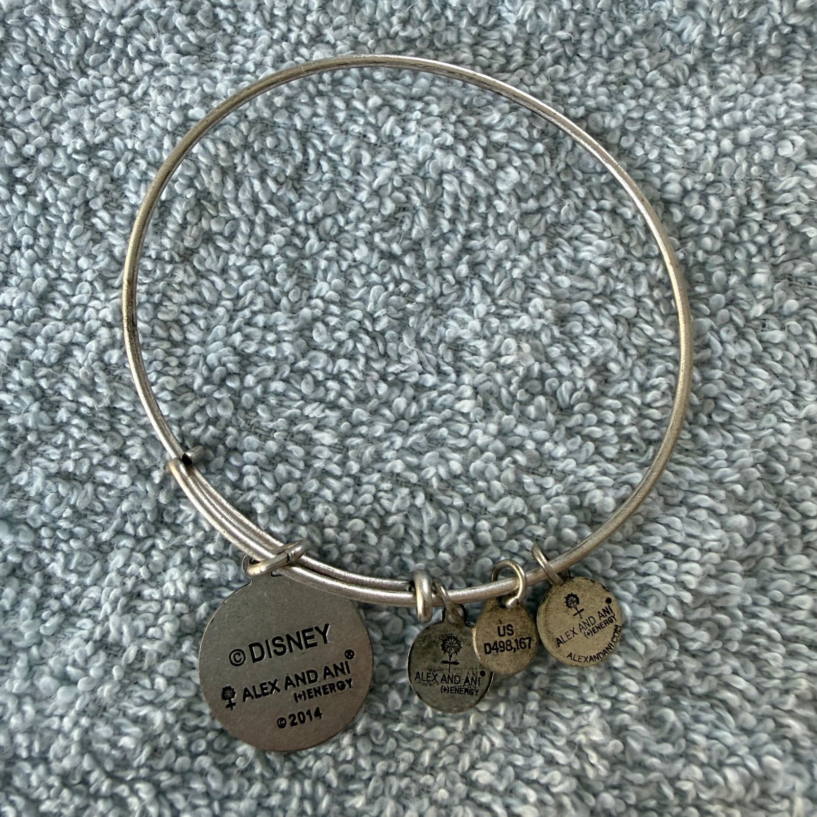 Alex and Ani Disney Frozen Anna Elsa Bangle Bracelet Rafaelian Silver Tone 2014