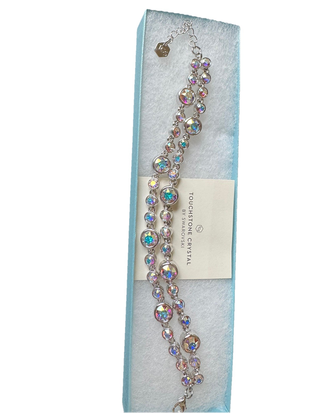 Touchstone Crystal Bracelet Swarovski Double Strand Reverie Aurore Boreale NEW