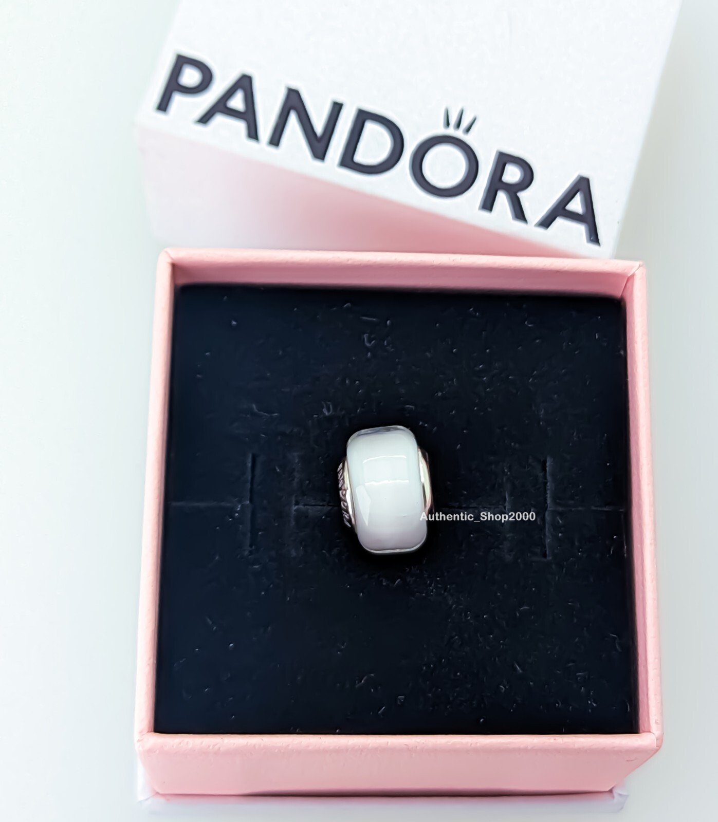 New 100% Authentic PANDORA 925 Ale White Mini Murano Glass Charm 793118C00