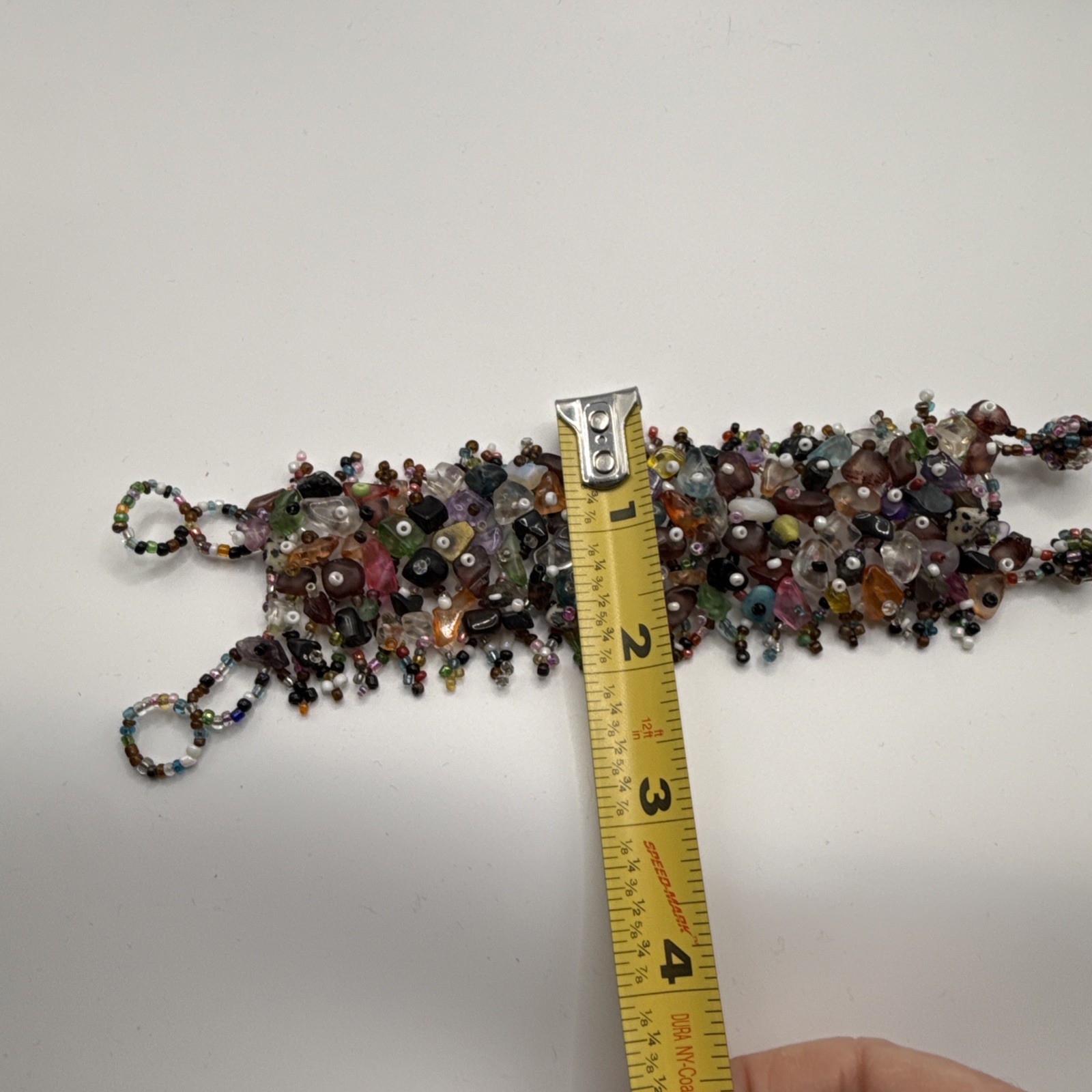 Colorful Boho Beaded Bracelet Wide Cuff Comfortable