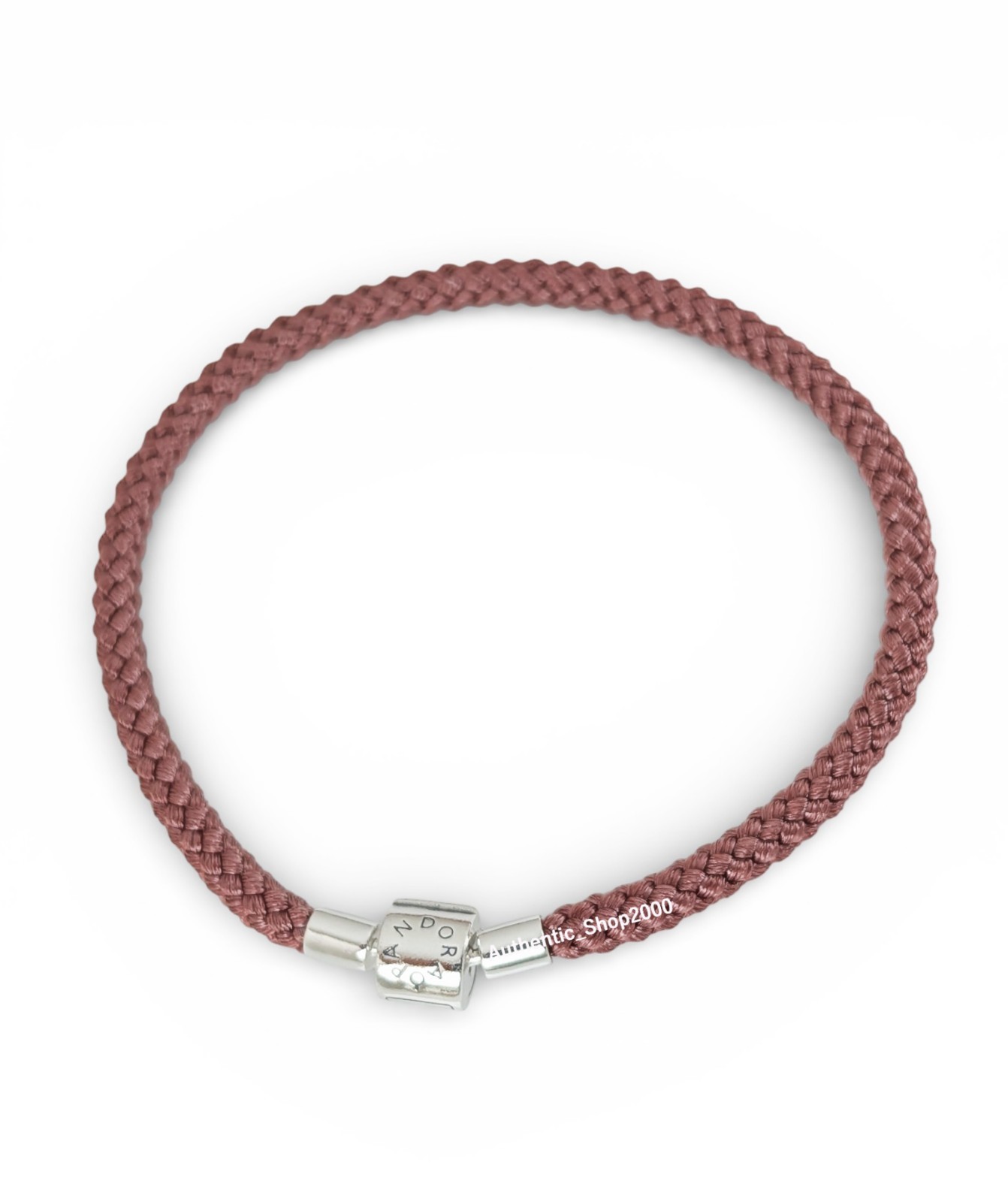 New 100% Authentic PANDORA 14k G Barrel Shimmering Pink Cord Bracelet 594530C01