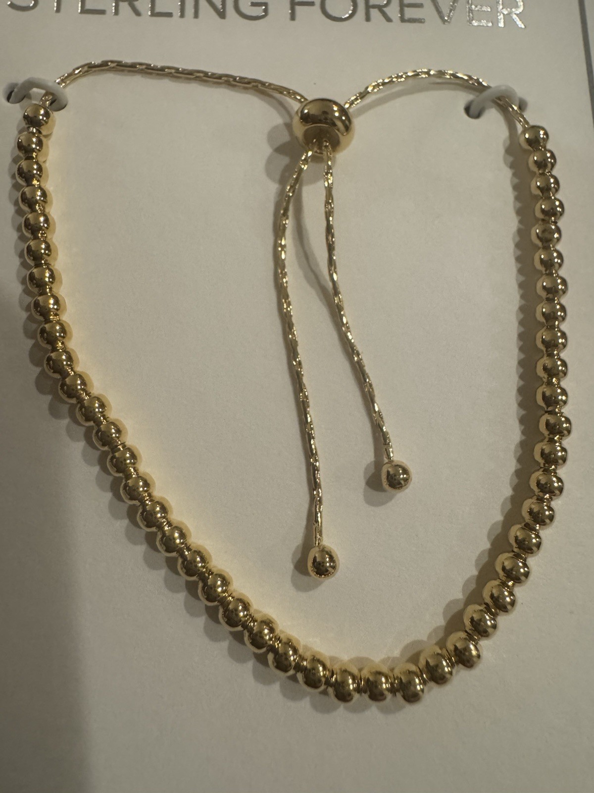 Sterling Forever 14K Gold Plated Adjustable Bracelet Lead & Nickel Free NEW