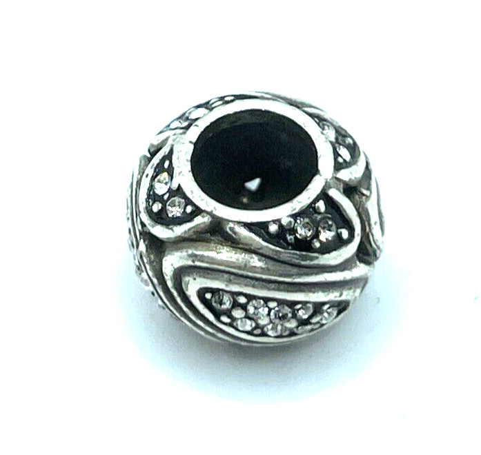 Brighton Orion Leaves White Colorless Crystals Silver Spacer Bead