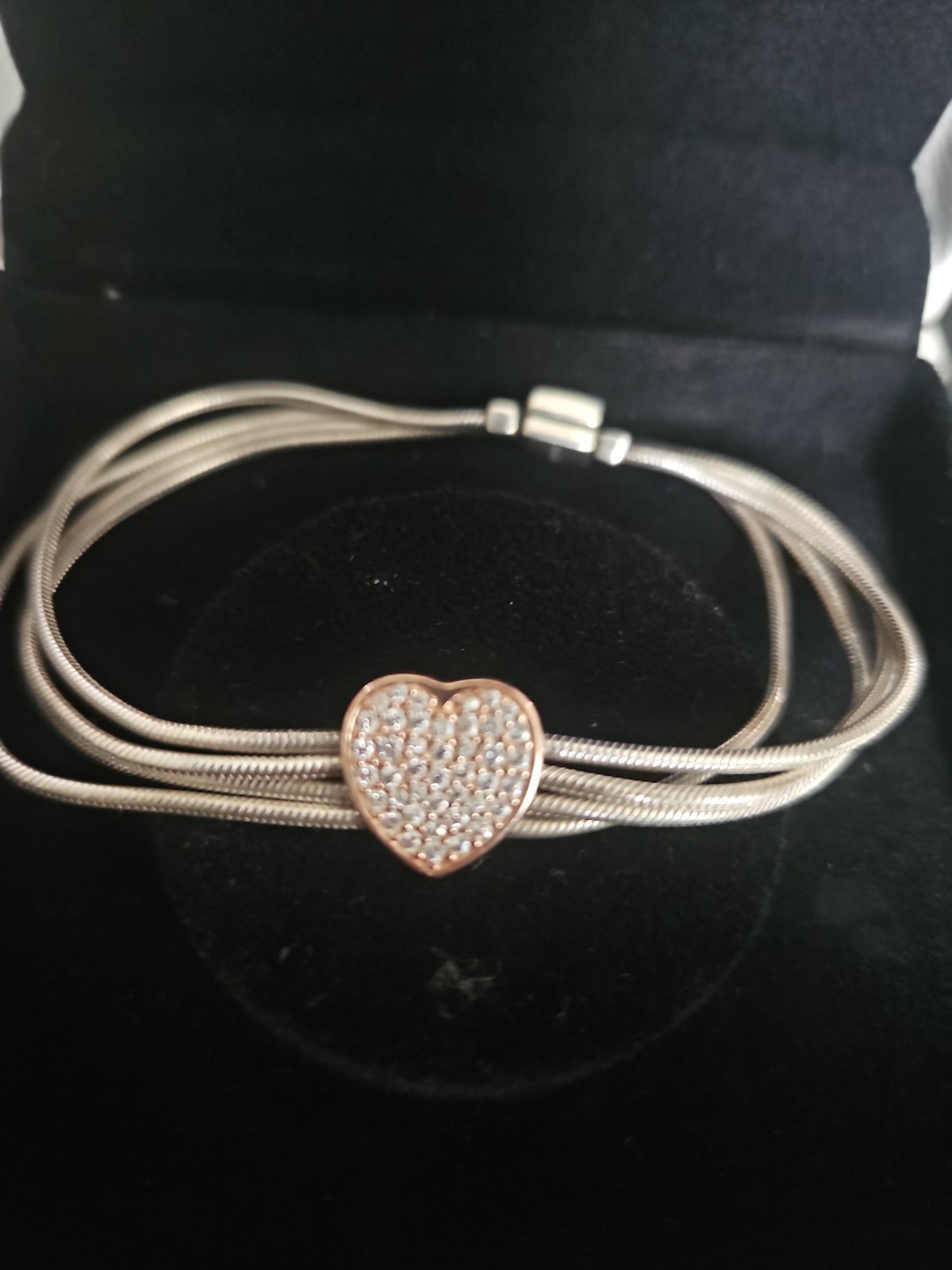 PANDORA Reflexions BRACELET & Pavé Rose charm gift 17cm