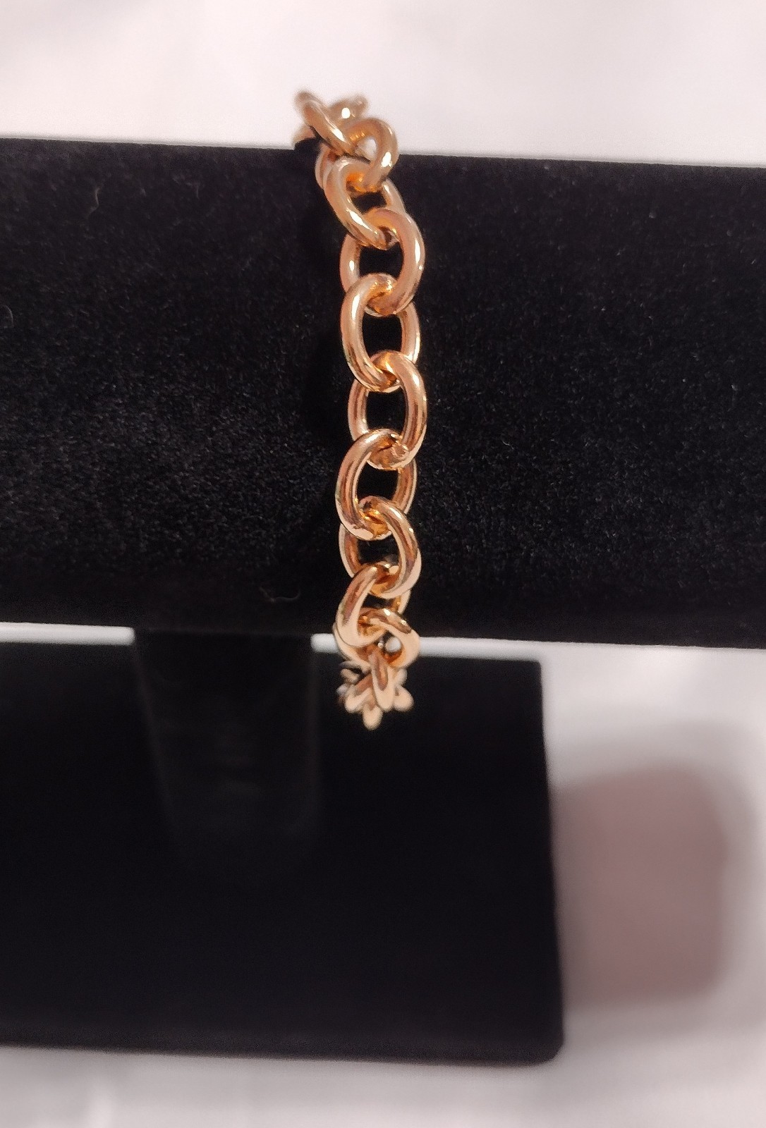 Bronzo Italia 8″ Rose Gold Ovr Bronze Oval Link Bracelet Oversized Lobster Clasp