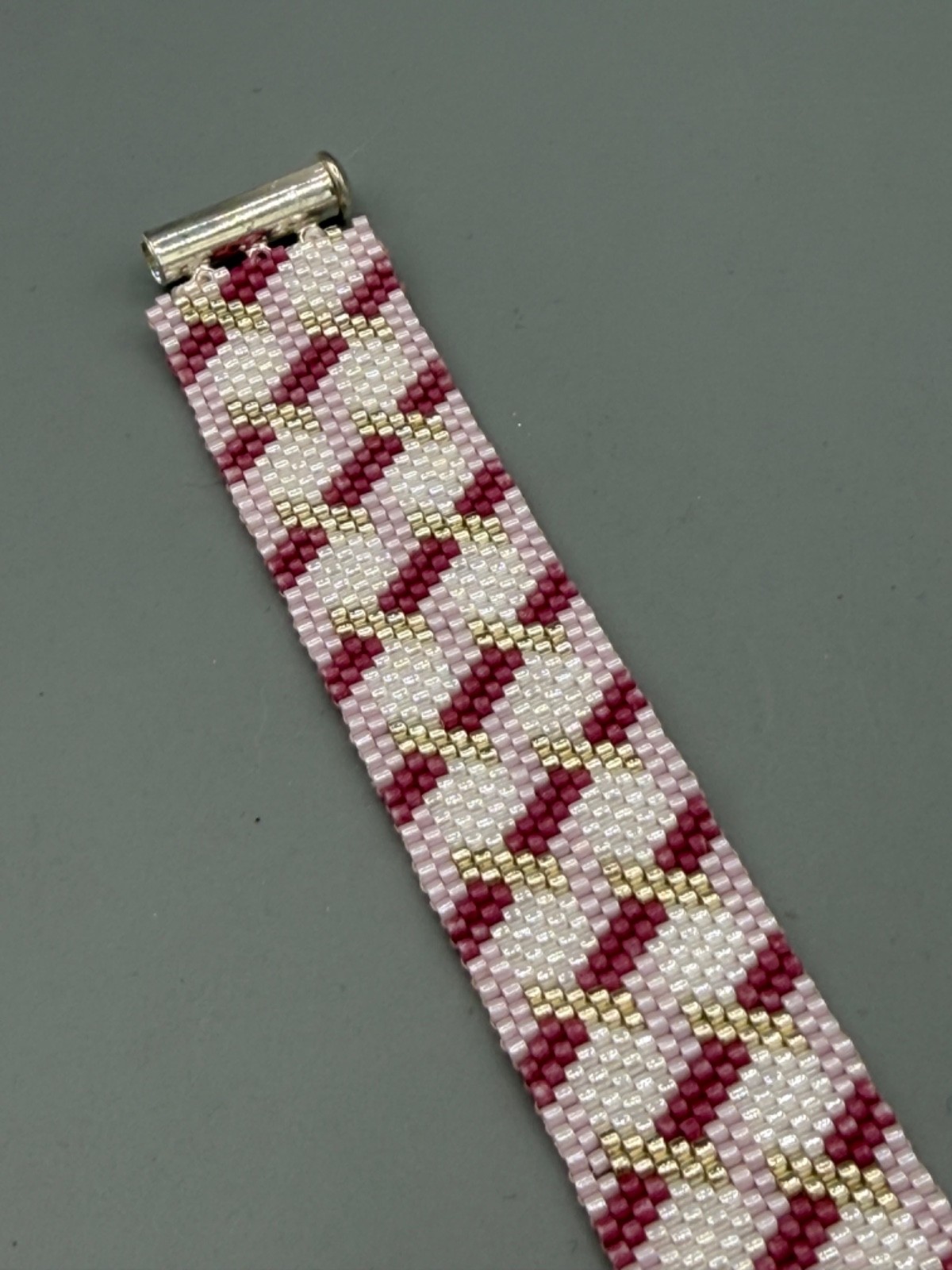 Handmade Miyuki Delica Seed Bead Loom Cuff Bracelet Geometric Design