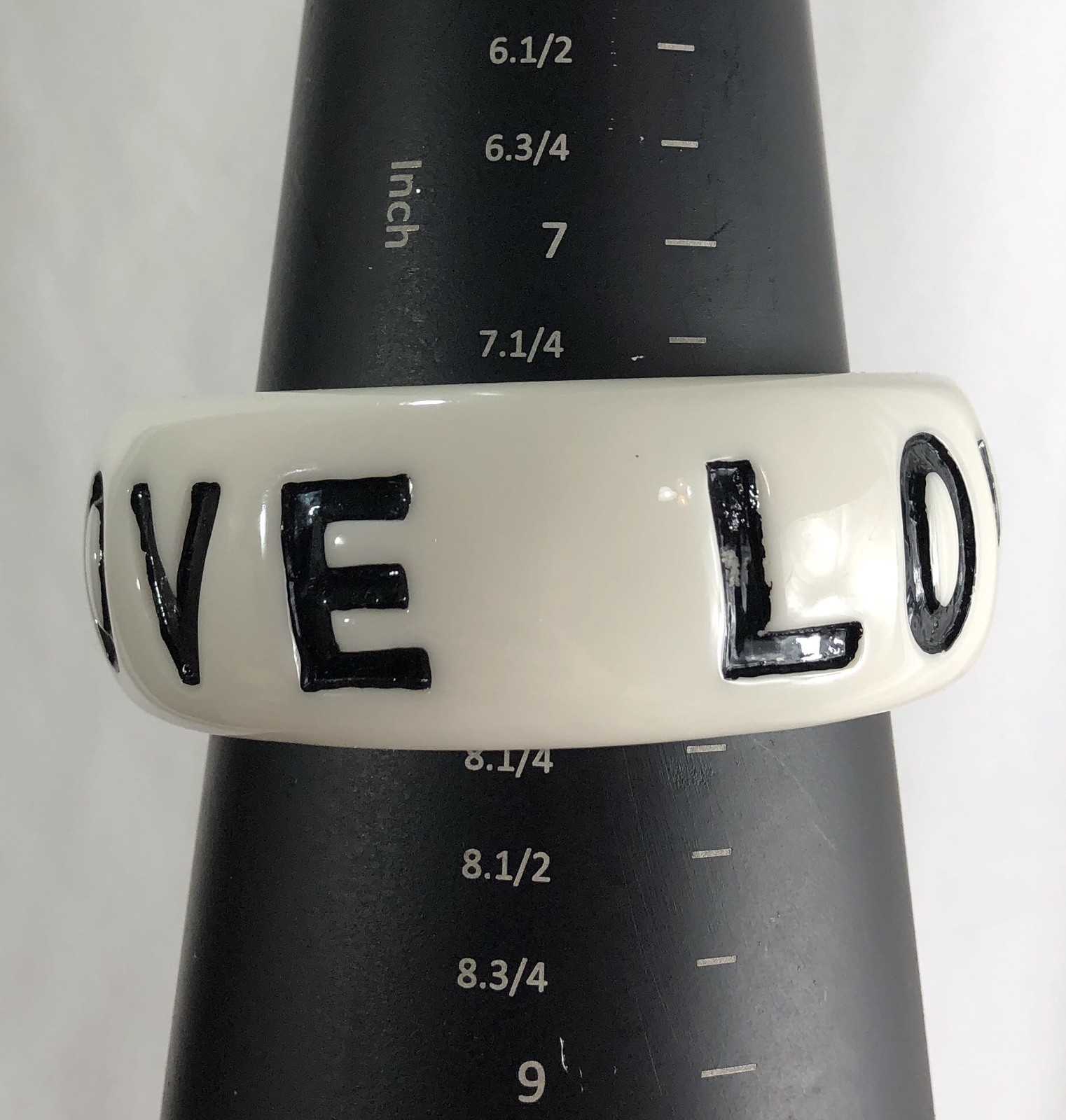 Love Bracelet Bangle Chunky Resin White – 8 in