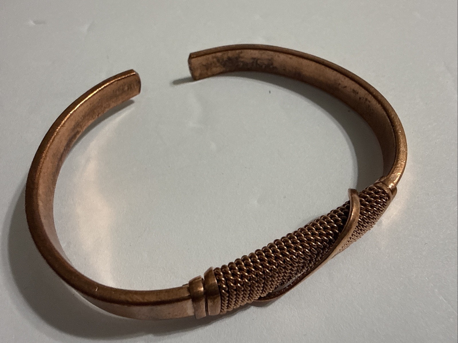 African Hand Made Bracelet Unisex Copper Bangle Adjustable