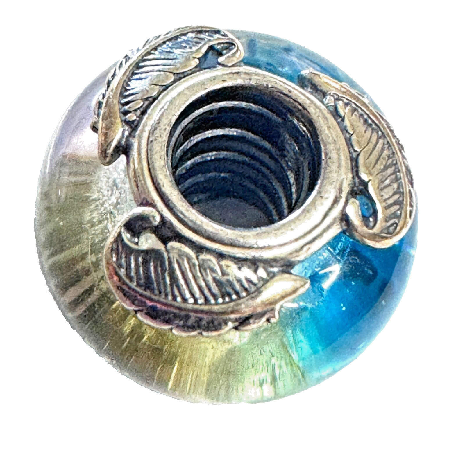 NWT 💕 Pandora Murano Glass and Curved Feather Charm 792577C00