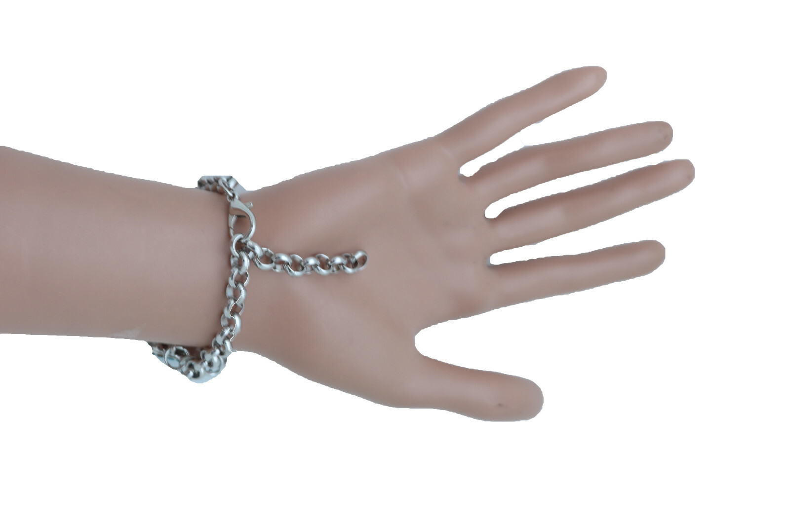 Sexy Women Silver Gold Metal Chain Red Pink Blue Flower Bracelet Elegant Jewelry