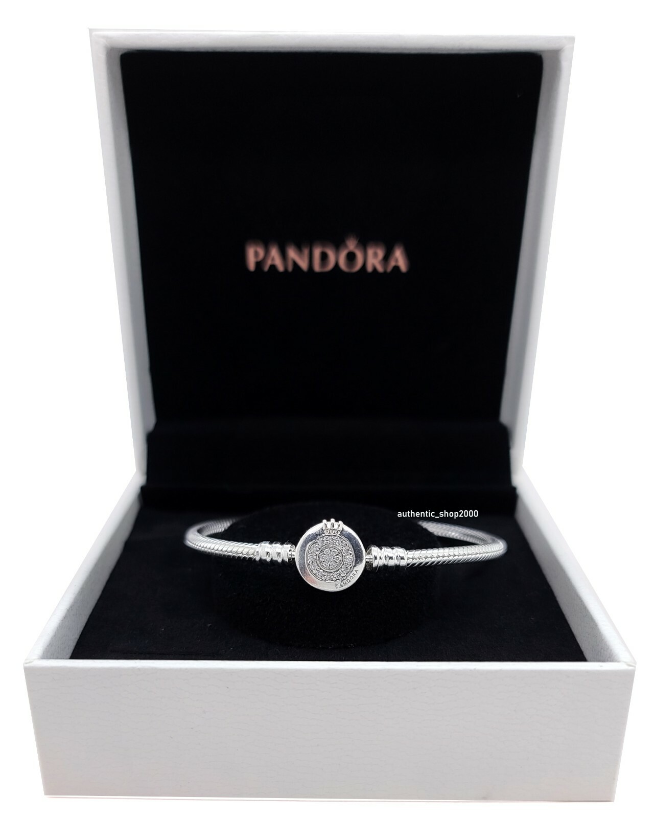 NEW Authentic PANDORA 925 Moments Sparkling Crown O Charm Bracelet 599046C01