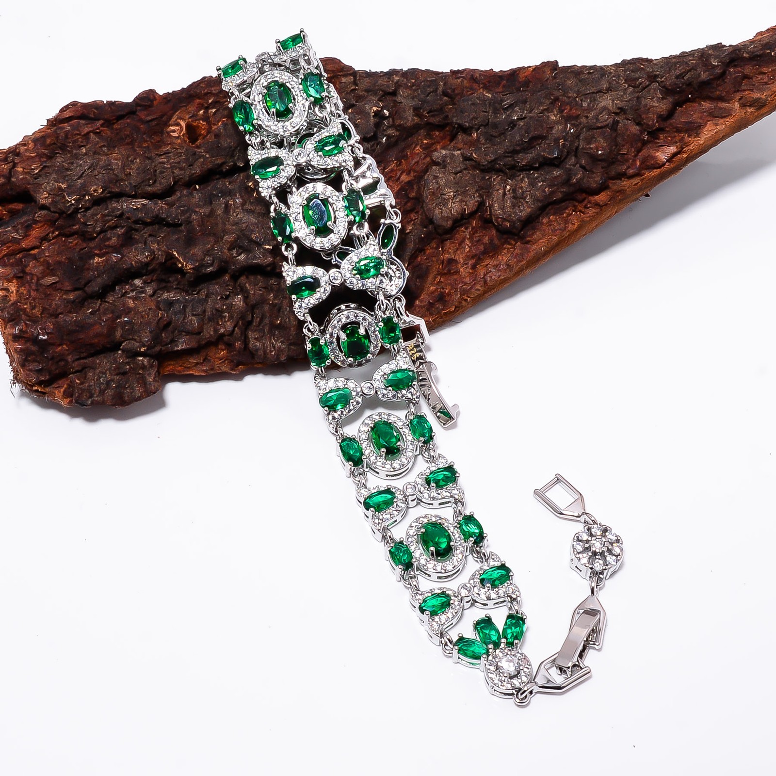 Chrome Diopside 925 Sterling Silver Adjustable Bracelet 7-8″ B130824