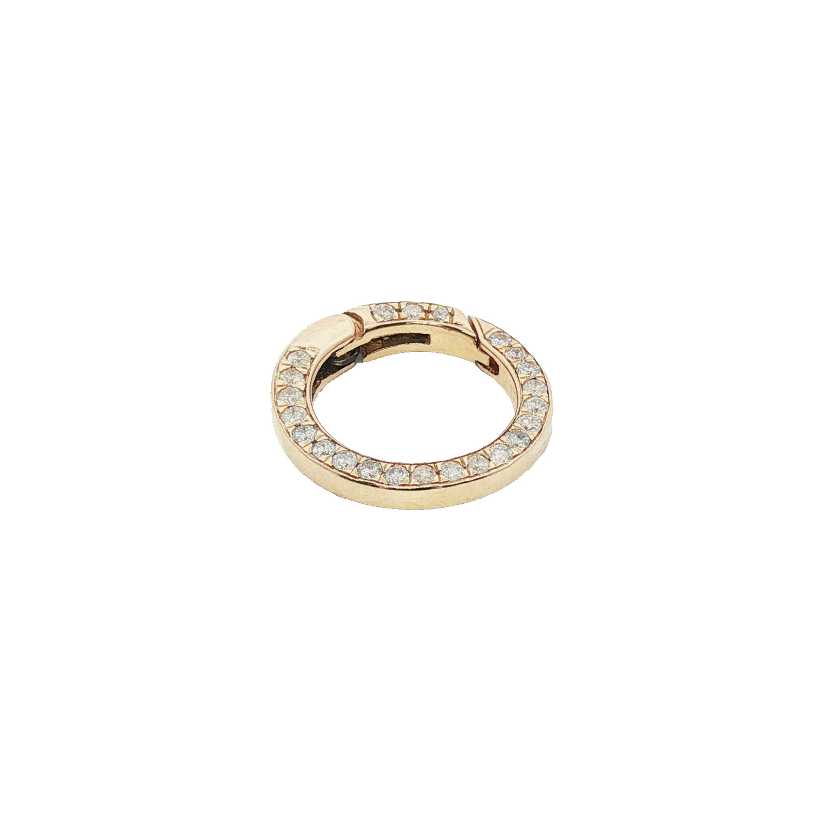 14 Karat Yellow Gold 5/8″ Charm Clip with .50CT Round Diamonds on Both Sides
