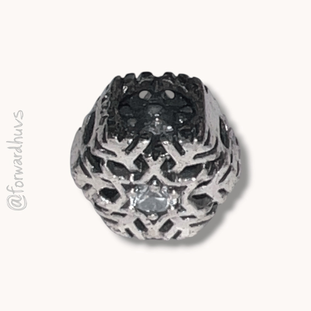 Piercing Pagoda Snowflake Cutout Sterling Silver Charm Bead