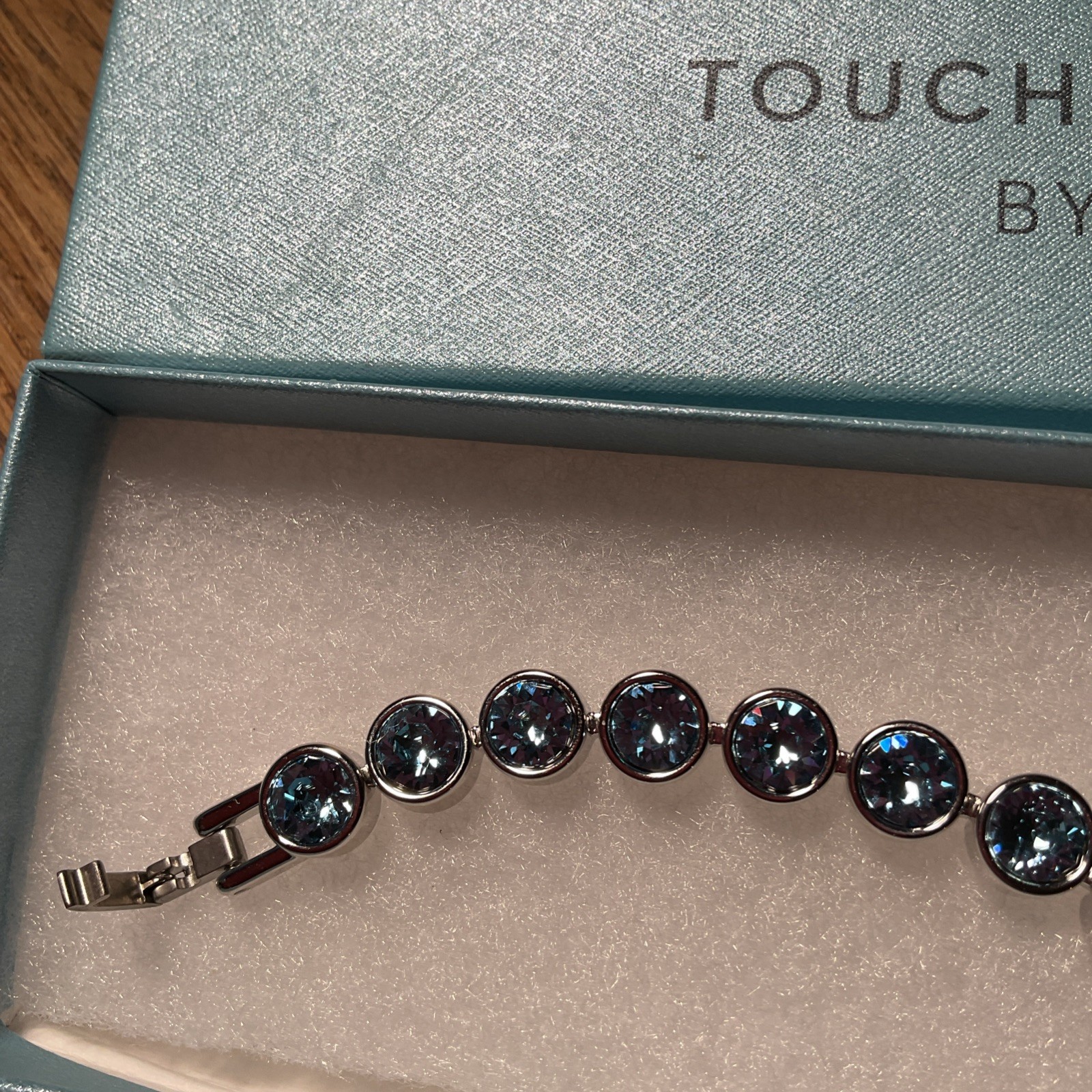 Touchstone Crystal Bracelet Aquamarine 3076BF NIB