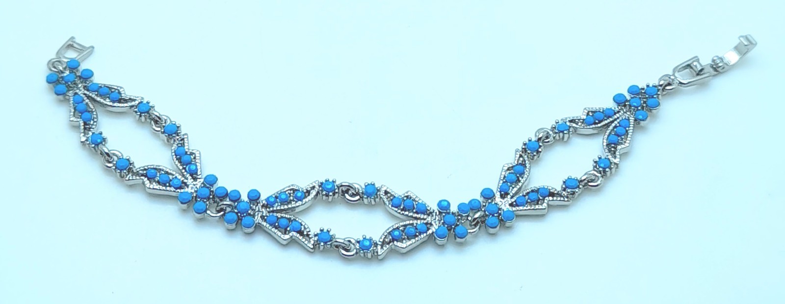 Blue Acrylic rhodium Plated Luxurious Wrist Fashion Jewelry tennis Bracelets