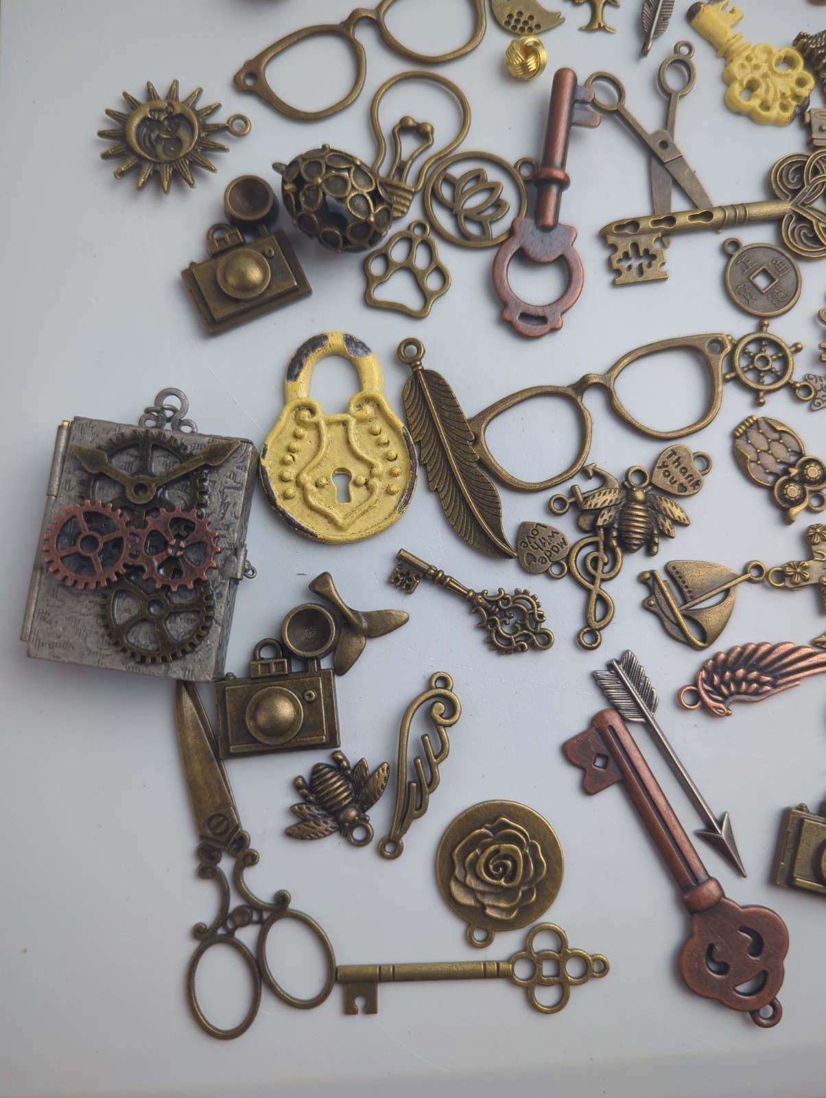 Large 150 pc Charm Lot Large Variety Of Themes Unknown Materials
