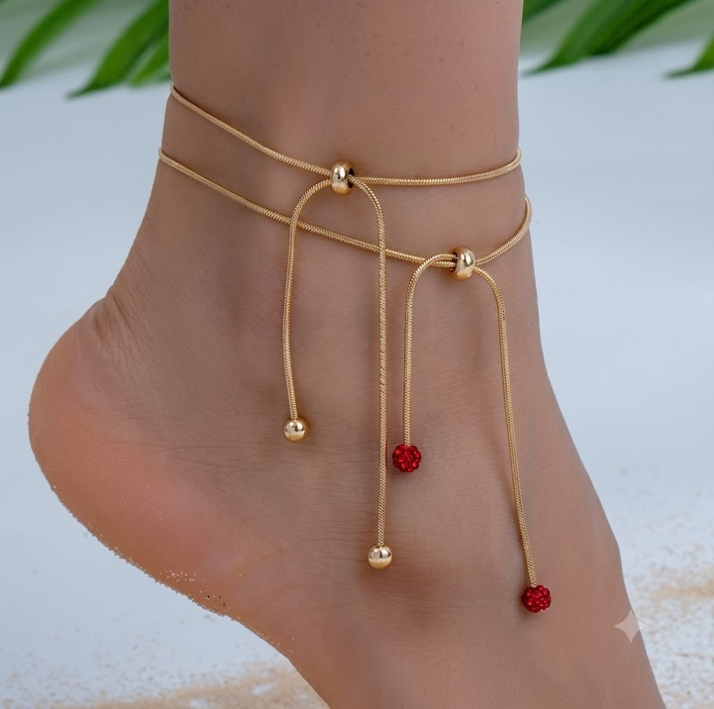 Women 18K Gold Plated Stainless Steel Snake Chain Bracelet Anklet Bead Bangle