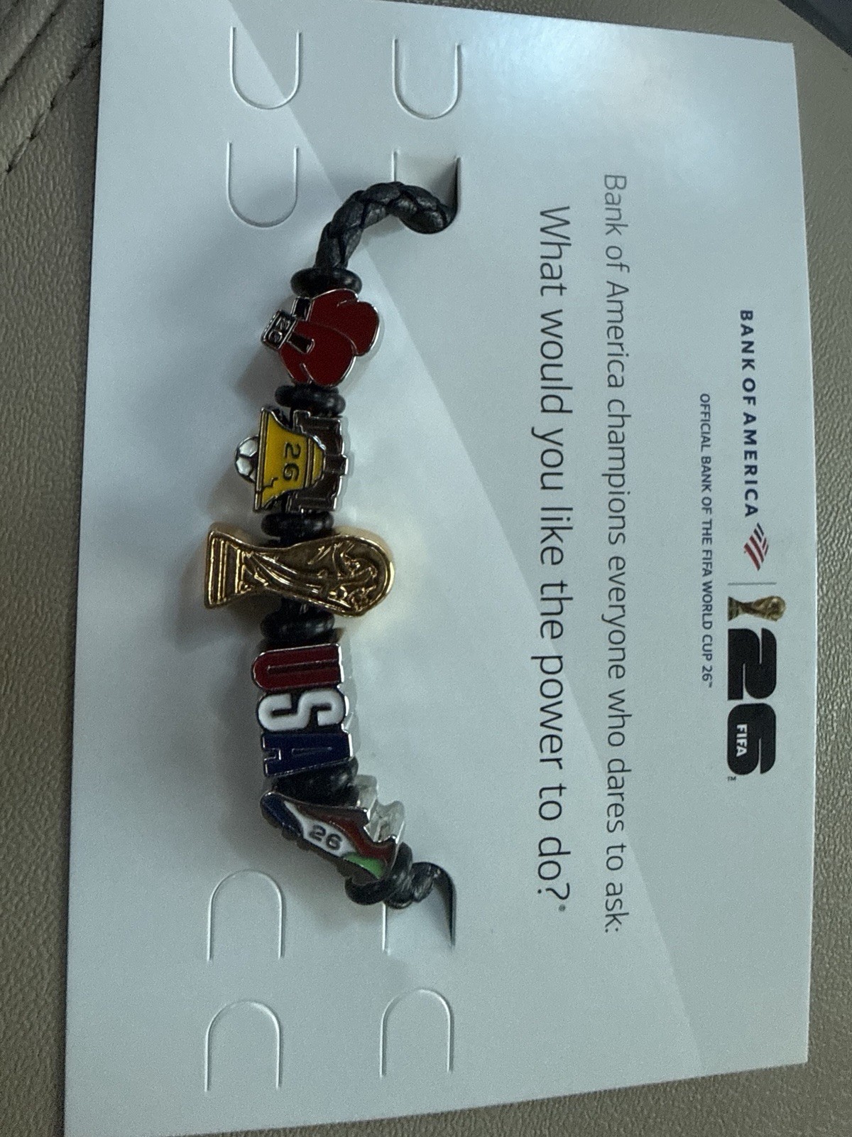 Bank of America FIFA World Cup 26 Charm Bracelet Black S Philadelphia USA