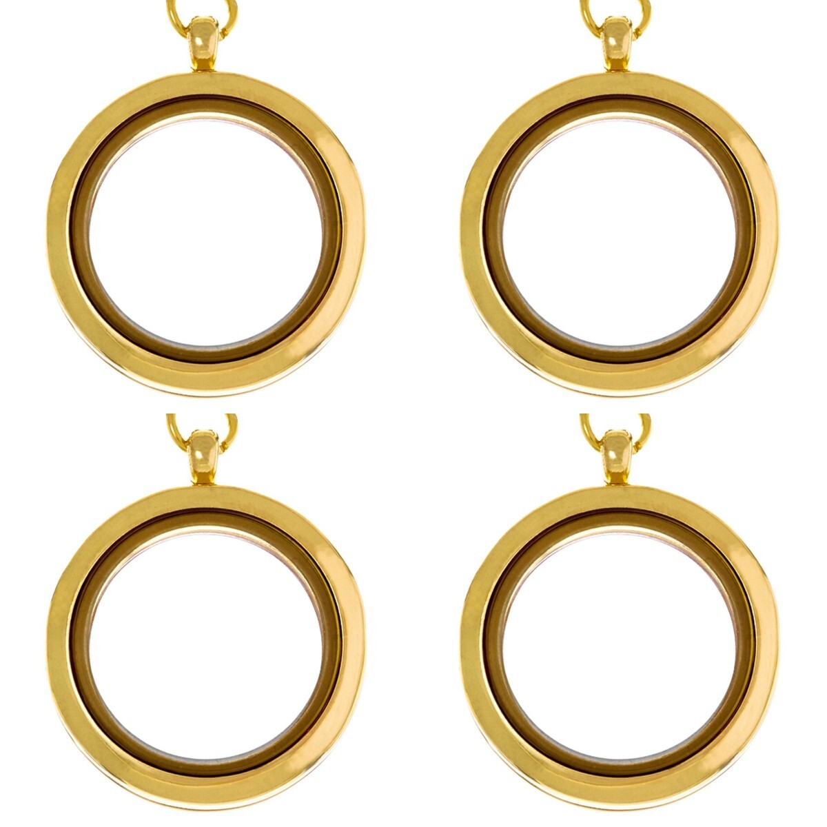 Four Pack of Floating Lockets at Wholesale Pricing – Locket Charm Custom Jewlery