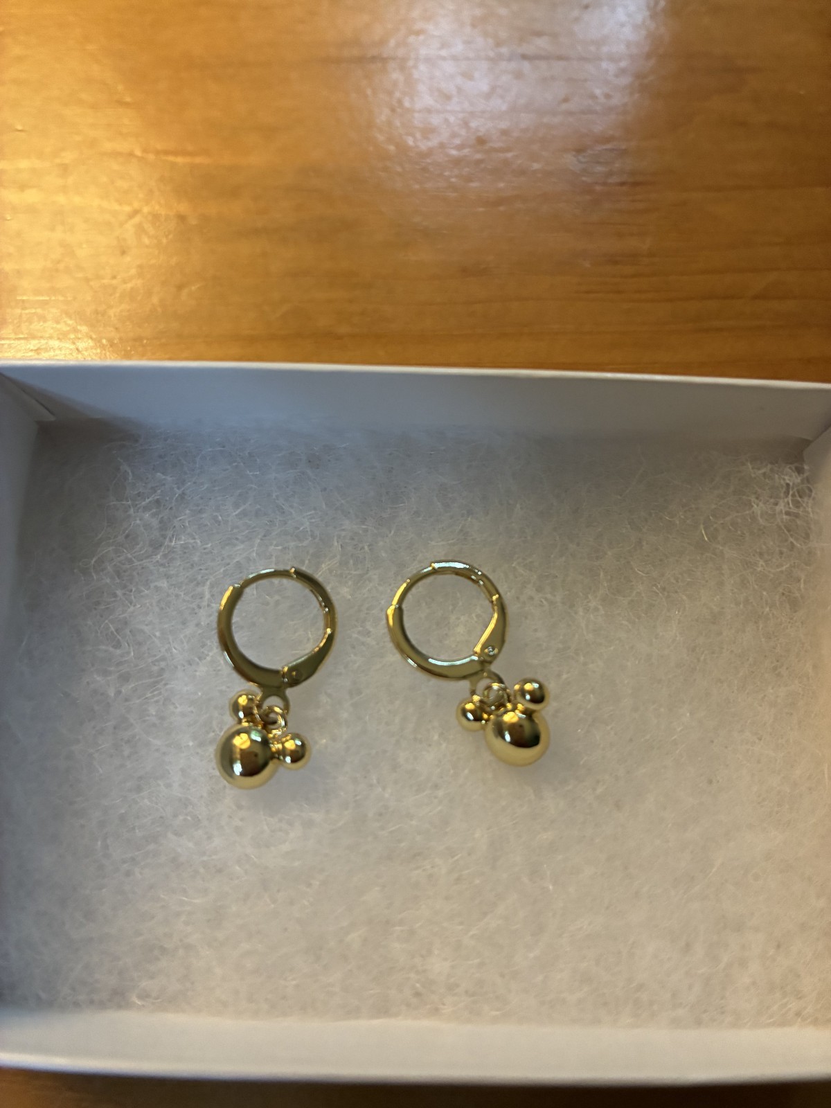 Hey June Dangling Mouse Ear Huggies- BRAND NEW in box 14k gold filled