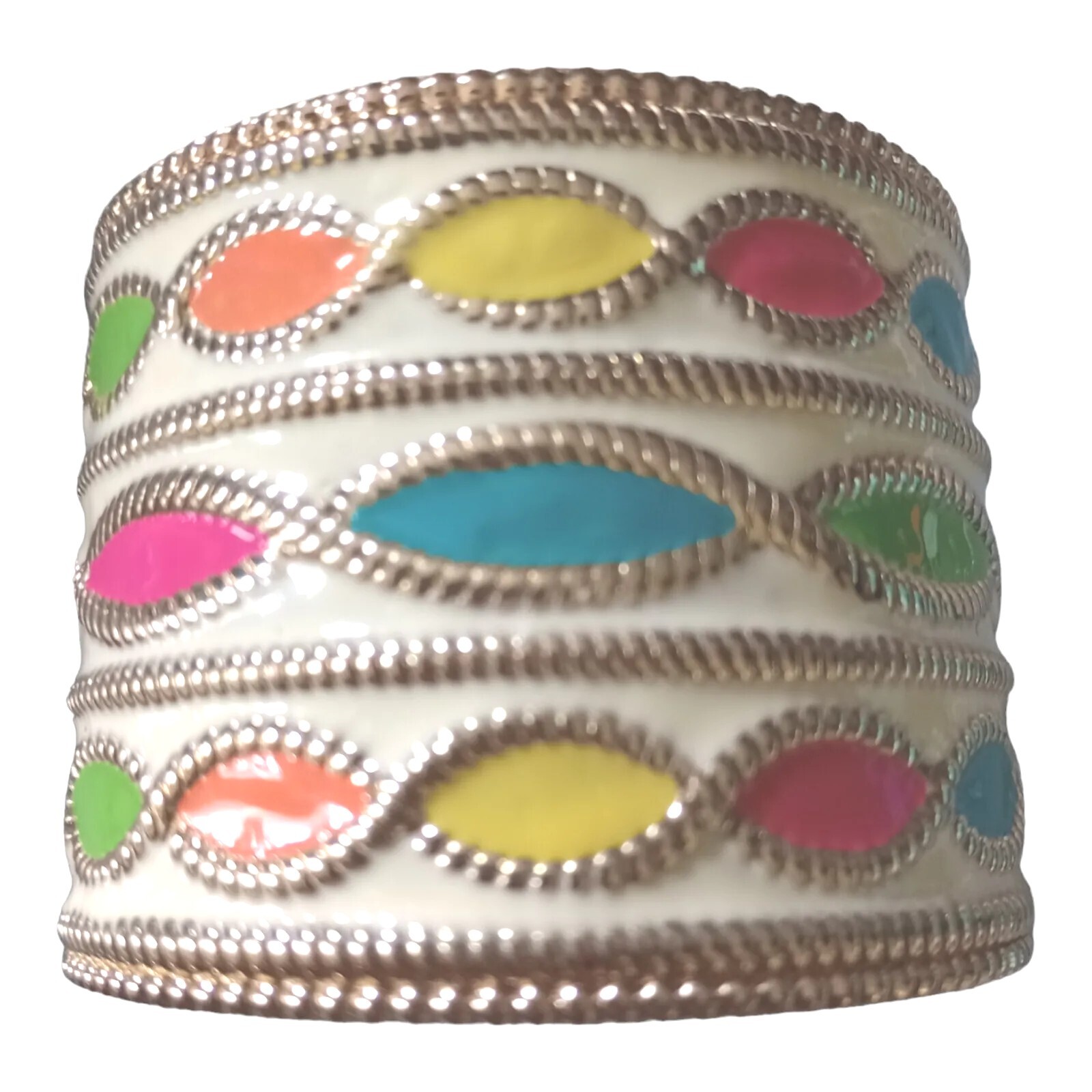 Bracelet Cuff Colorful Gold Yellow Blue Red Orange Red Large