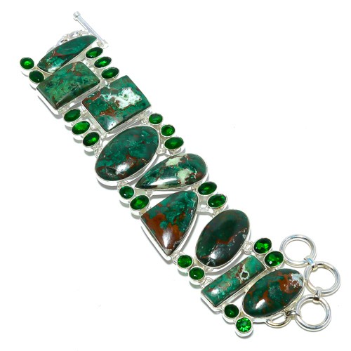 Cuprite Chrysocolla 925 Sterling Silver Bracelet 7.99″ A399