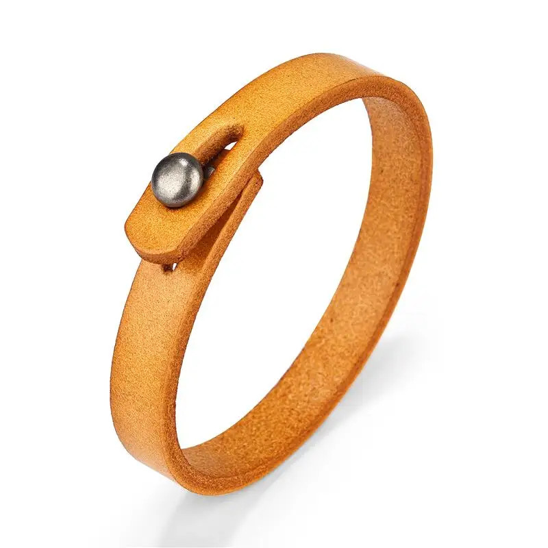 Vintage Genuine Leather Wrap Cord Cuff Bracelet for Hand Wrist Wristband Men Wom