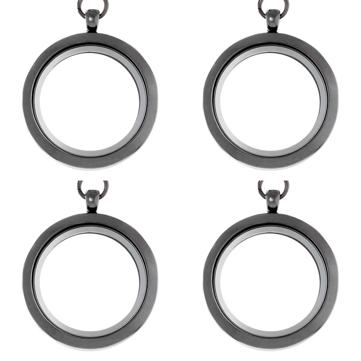 Four Pack of Floating Lockets at Wholesale Pricing – Locket Charm Custom Jewlery