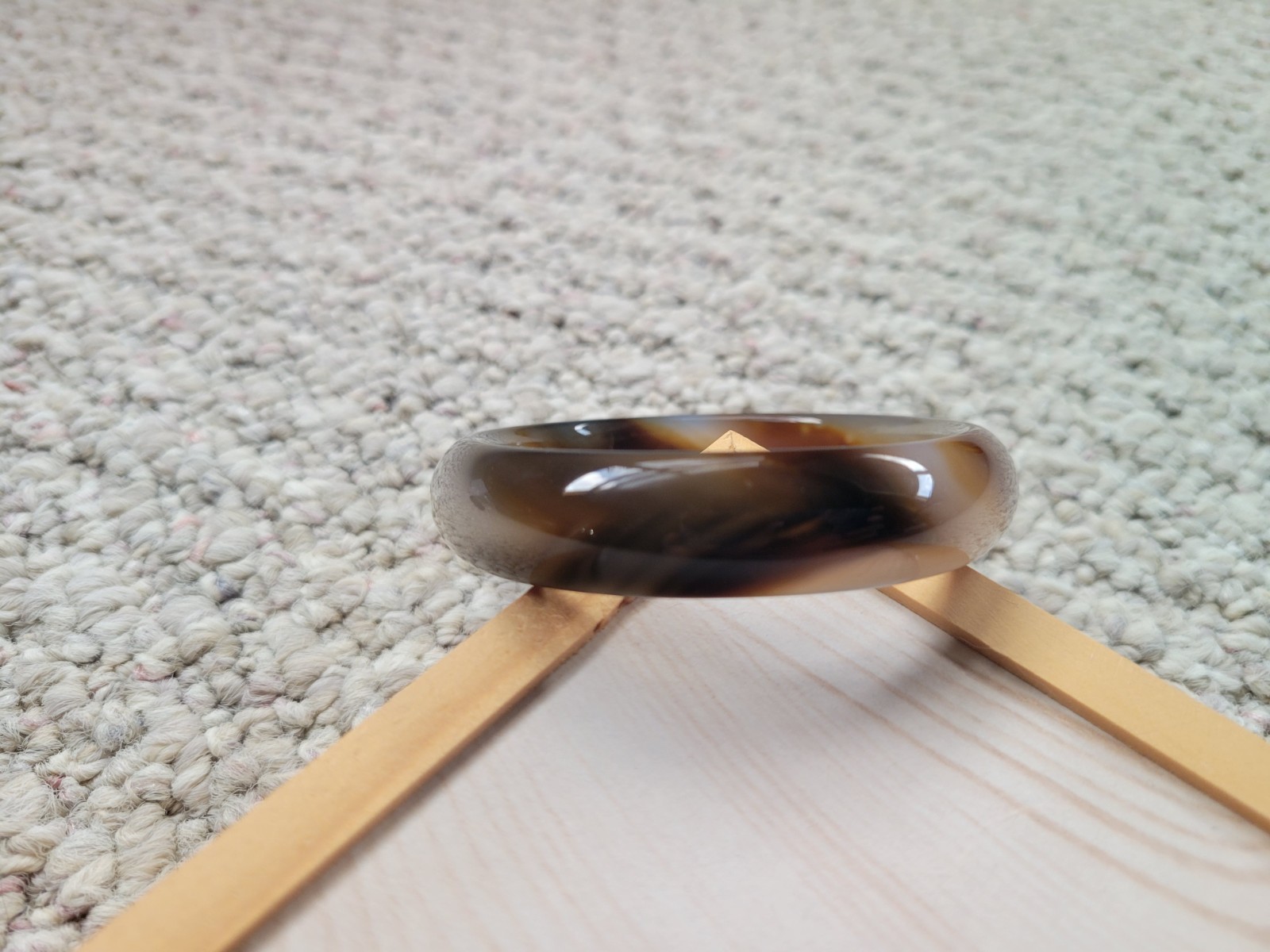 Natural Agate Bangle inner Diameter 58mm White Orange Brown Black