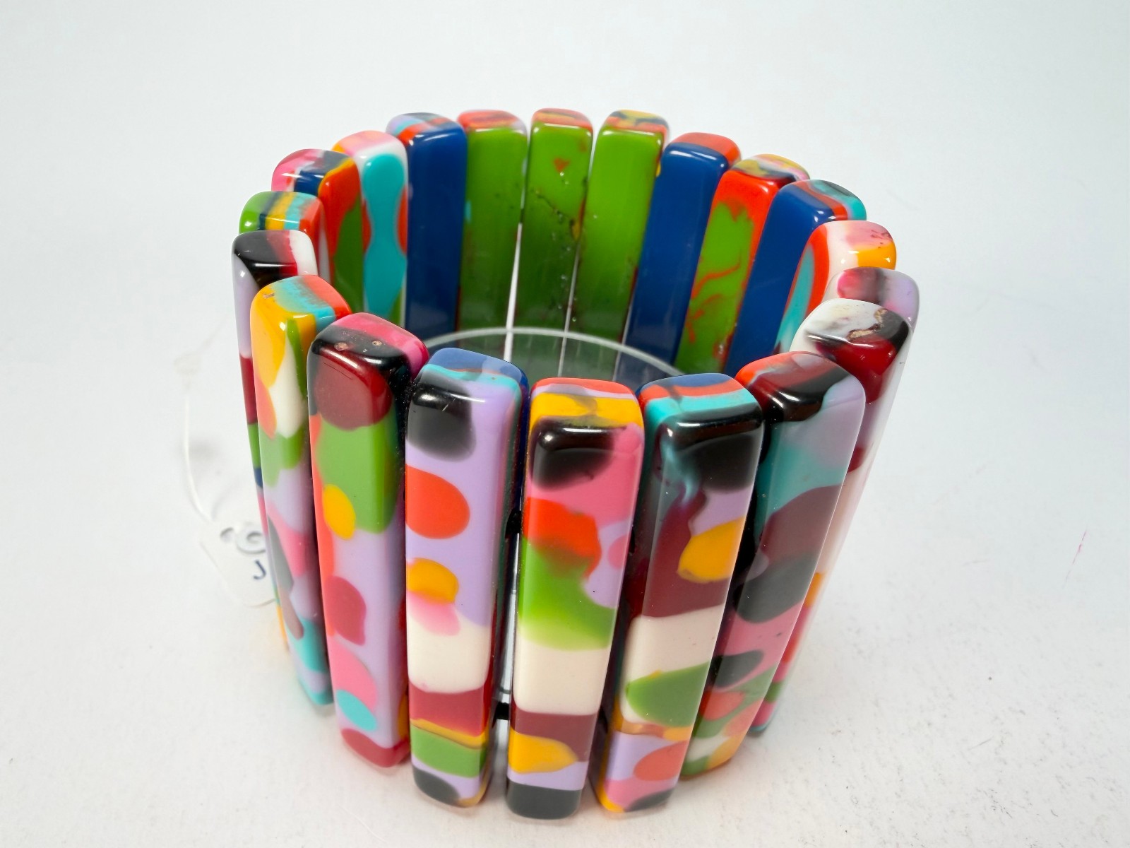 Jackie Brazil “Clarissa” Kandinsky Thin Rectangles Elasticated Bracelet (B2335)