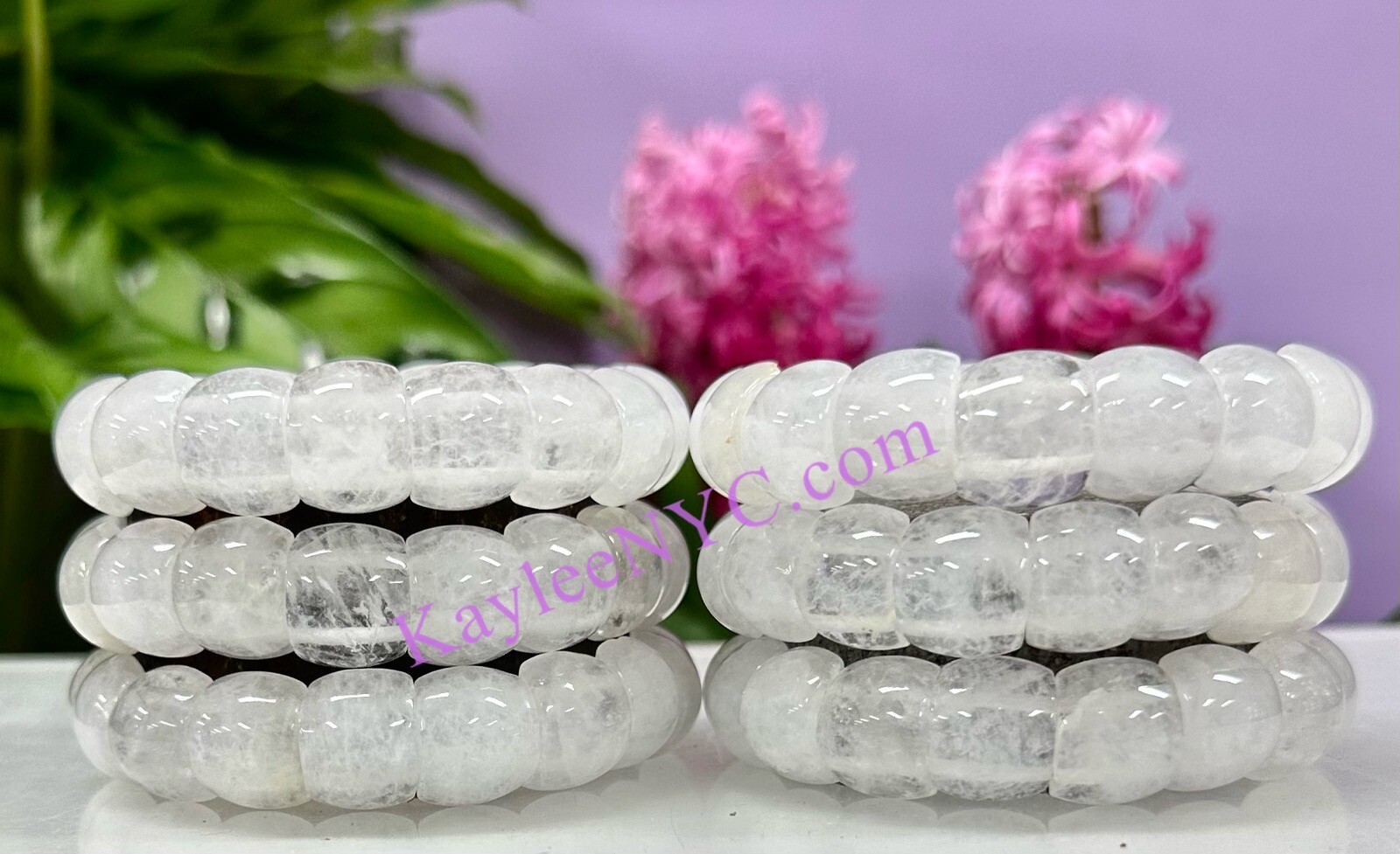 Wholesale 6 Pcs Natural Clear Quartz 7.5” Crystal Bracelet 15mm
