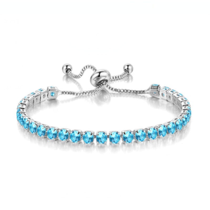 Cubic Zirconia Birthstone Tennis Bracelet in Solid Copper