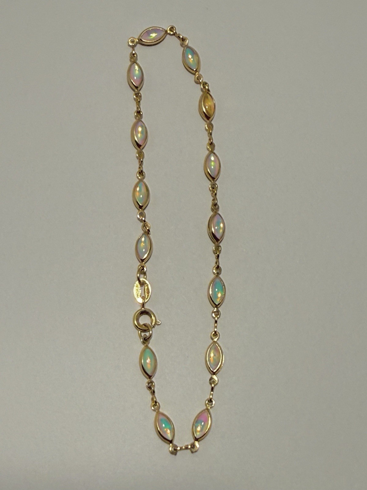 Bellissima Joia’s Opal Yellow Gold Plated Ankle /Hand Bracelet.(R.Discription)