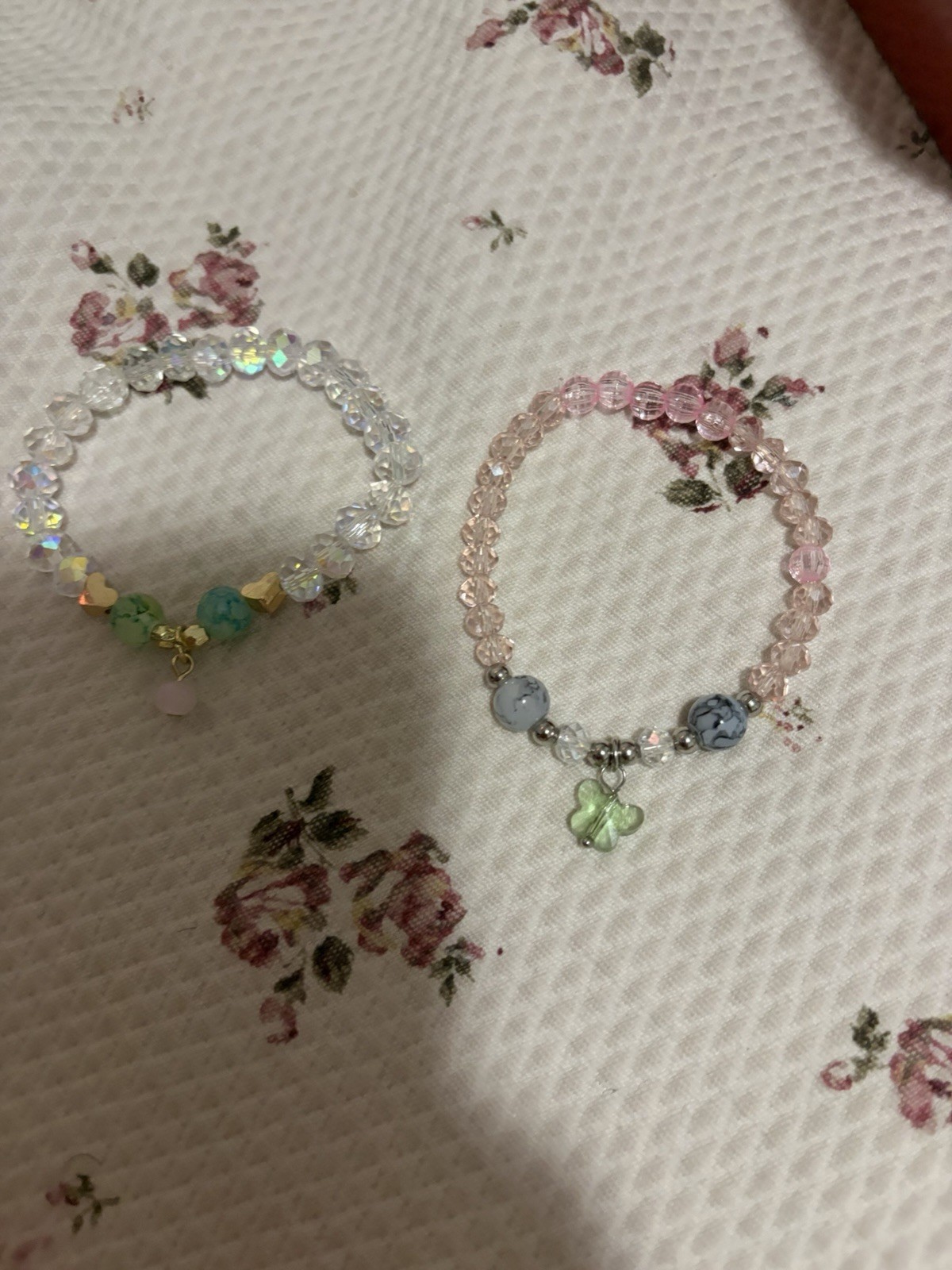 Bestie Set of 2 glass beaded fairy core charm Bracelets