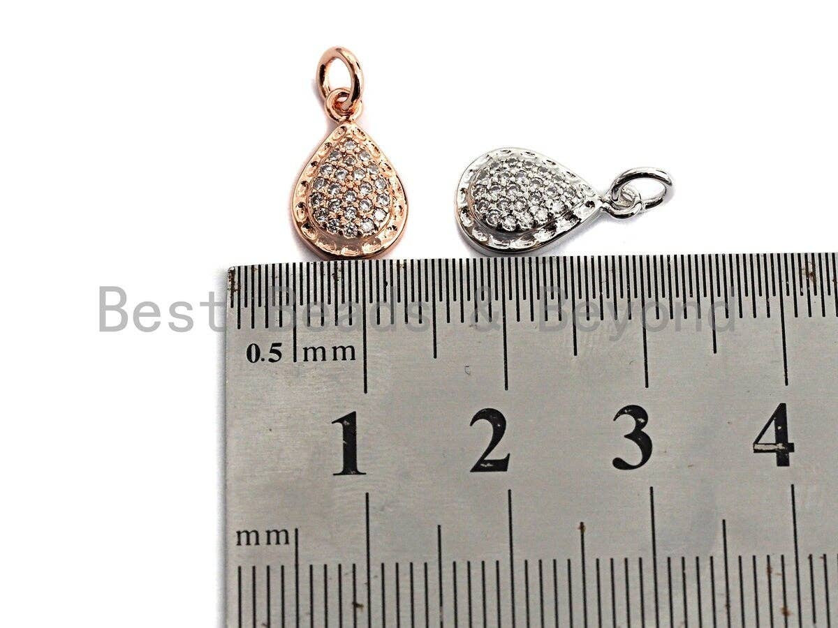 Clear CZ Micro Pave Teardrop Pendant/Charm, Bracelet Necklace Cubic Zirconia