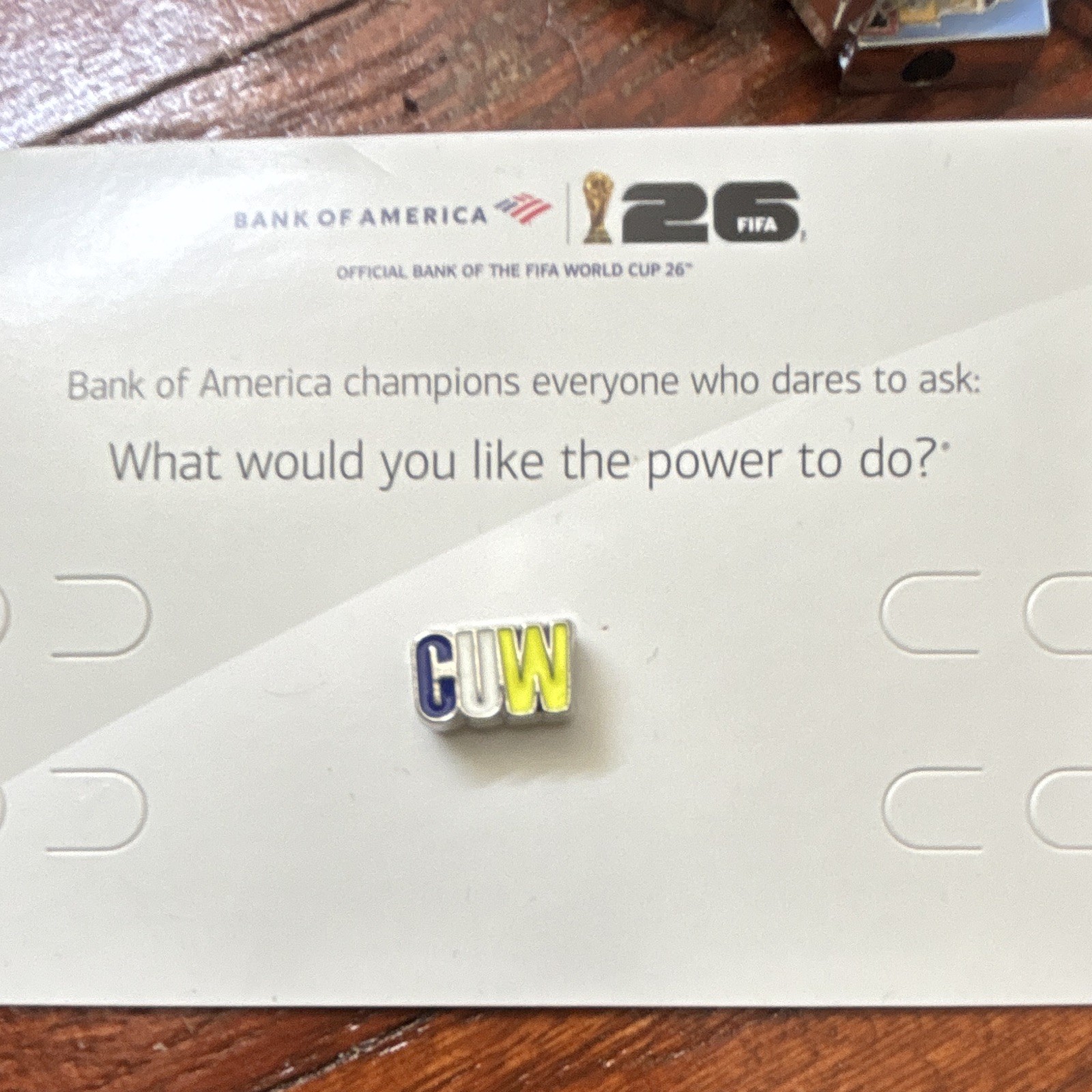 FIFA World Cup 26 Bank of America CUW Charm