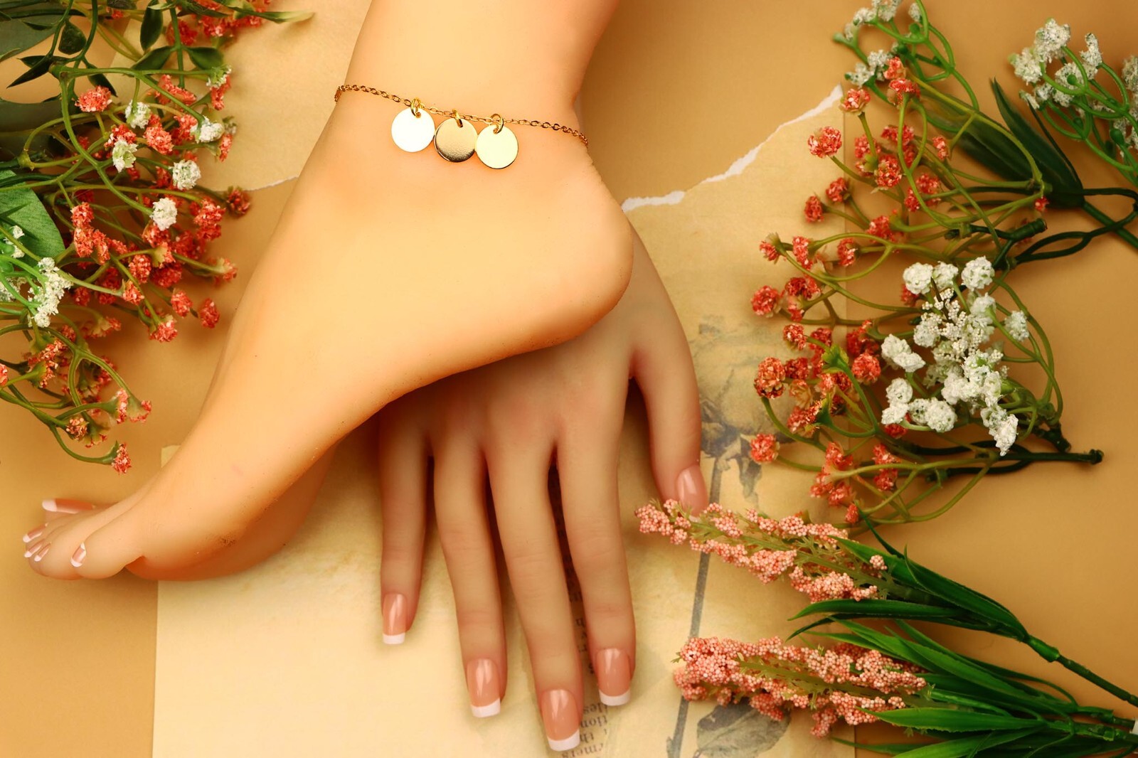 Personalized Round Disk Bracelet, Bridesmaid Bracelet Monogram Bracelet Anklet,