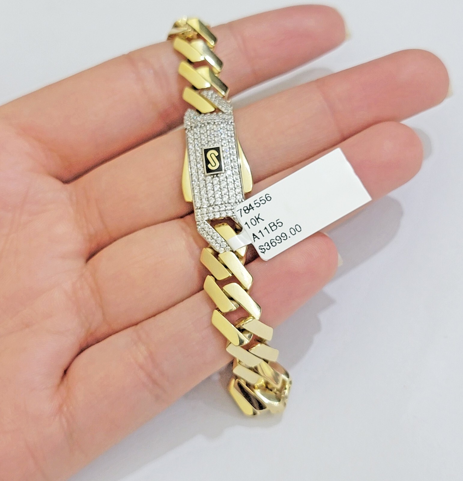 Real 10k Yellow Gold Bracelet 8 Inch Royal Monaco Cuban Link 9mm Mens Box Clasp
