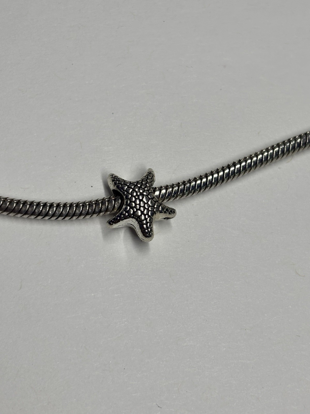 Starfish Charm Bead Silver Tone Fits Snake Chain Charm Bracelet Unbranded