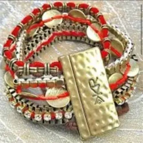 SILPADA K & R KRB0040 MAGIC CARPET Brass Swarovski Crystal 7.5″ Bracelet EUC