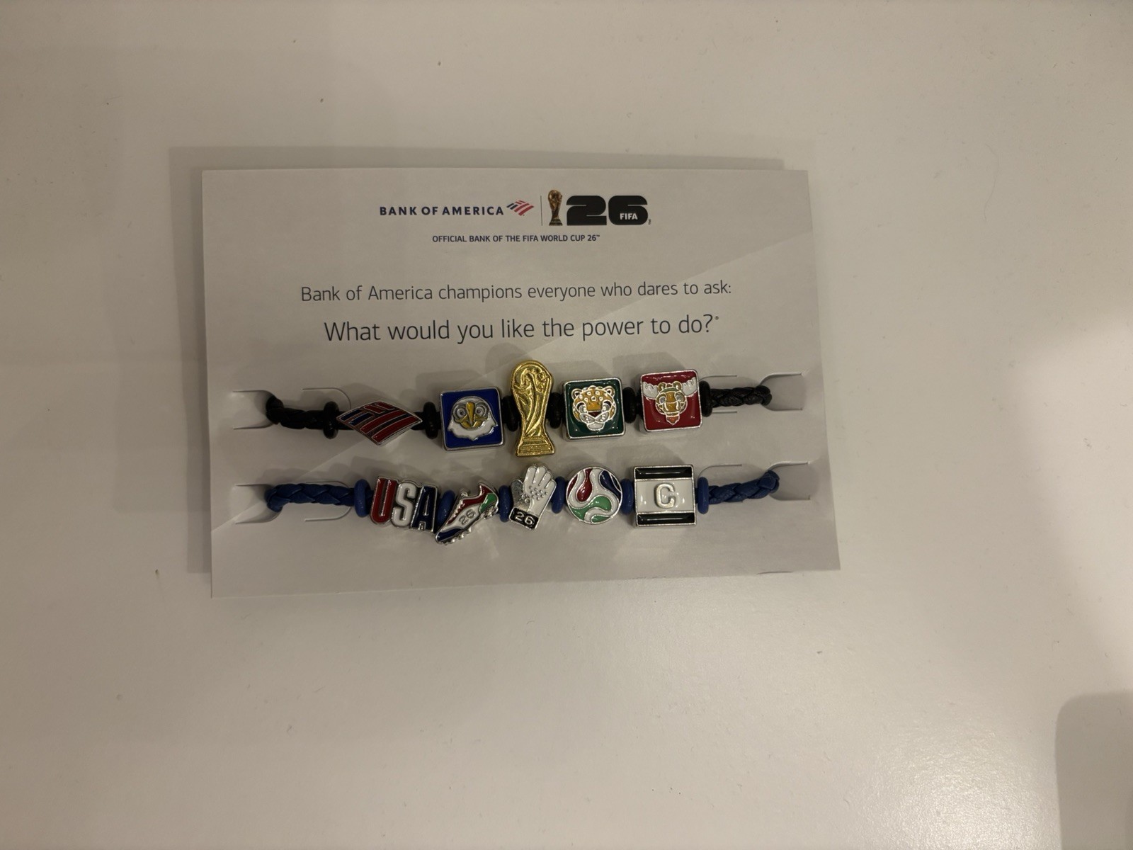 Bank Of America 2026 FIFA World Cup Charm Bracelets USA