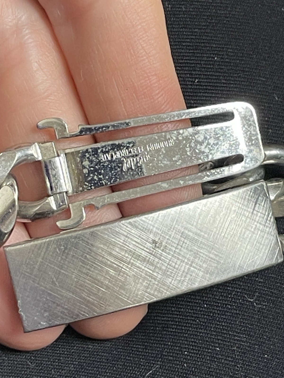 Vtg Speidel Silver-Tone Rhodium Electroplated ID Identity Link Bracelet Blank