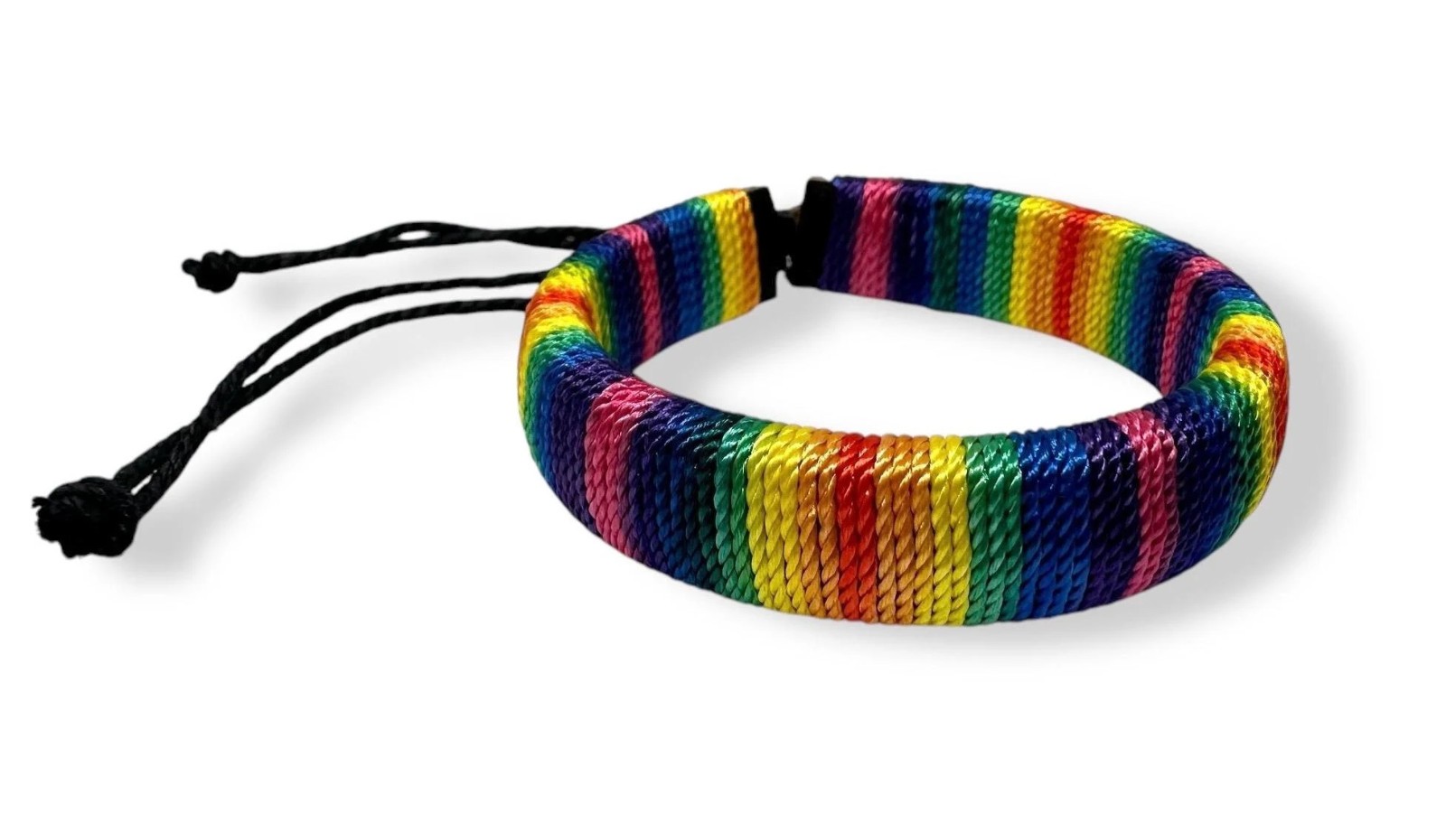 Handmade Rainbow Pride Leather Bracelet | Adjustable Unisex LGBTQ+ Jewelry