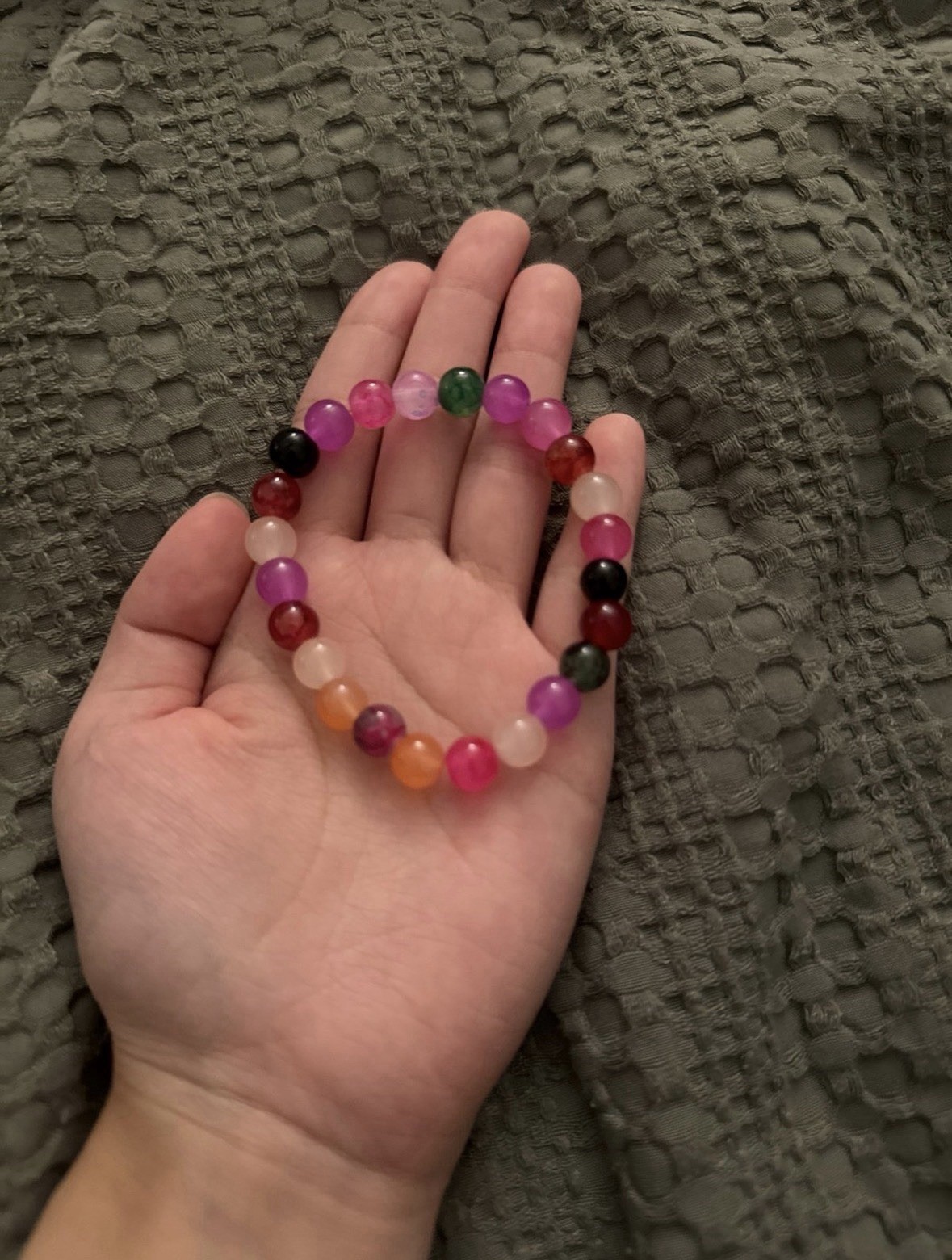 Handmade Multicolor Glass Beaded Stretch Bracelet Elastic Colorful Bracelet Gift