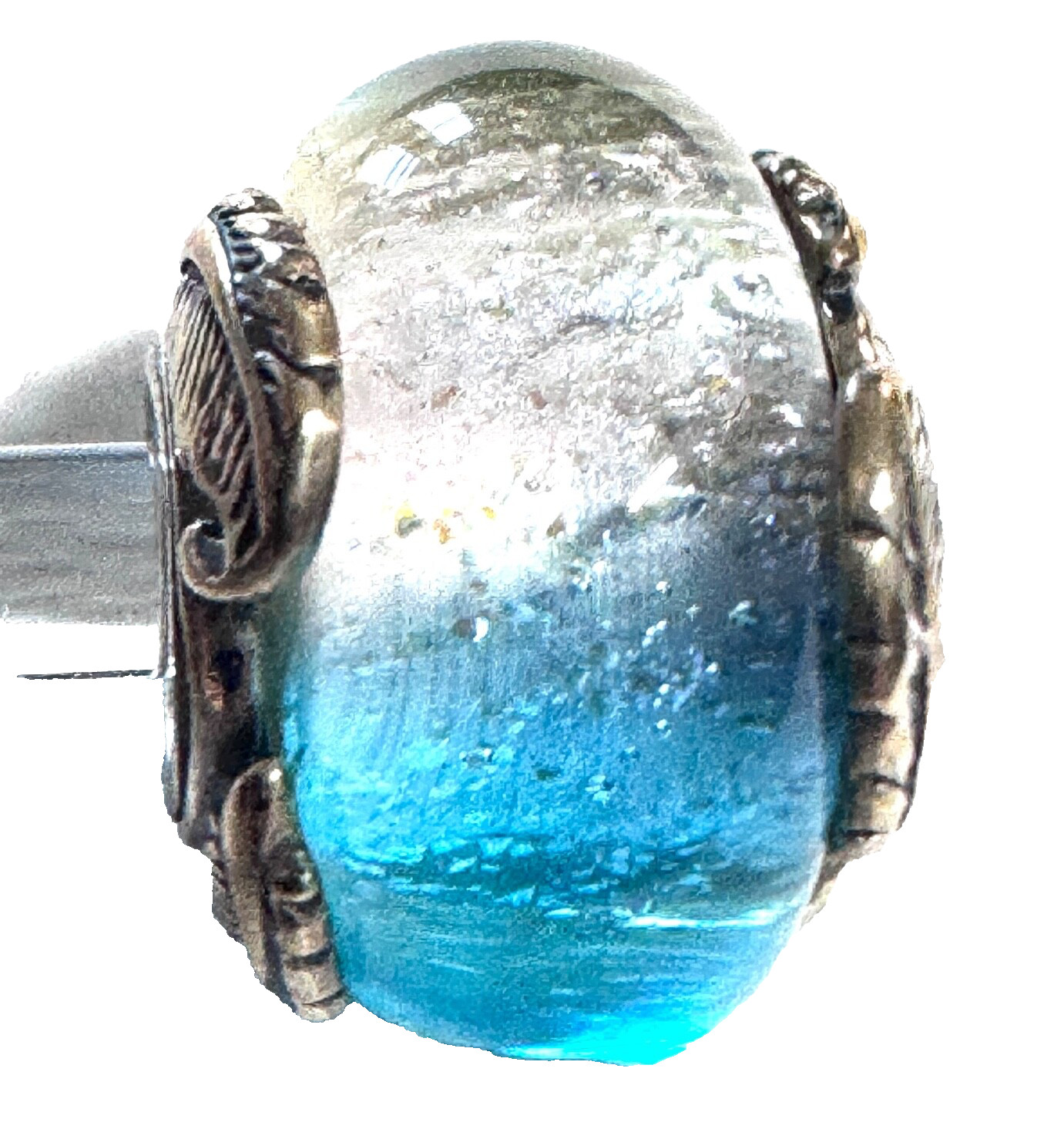 NWT 💕 Pandora Murano Glass and Curved Feather Charm 792577C00