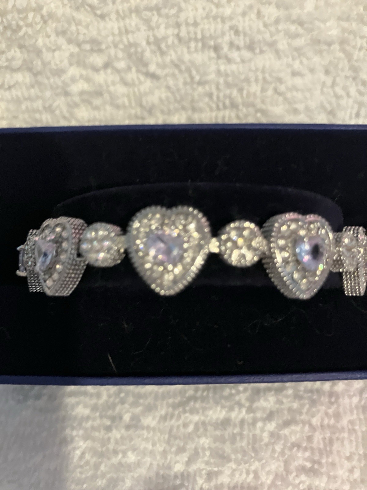NEW ICED OUT HEARTS 8 inch Bracelet